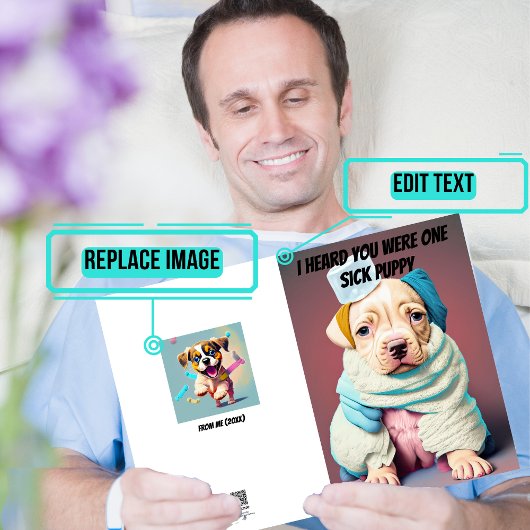 病気のワンちゃんは自分が元気になるのを愛していた カード