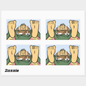 病気の友達の漫画を癒す感動のバスセット 長方形シール (シート)