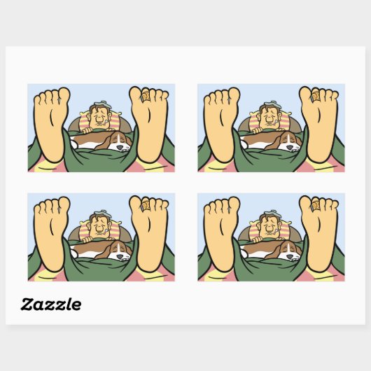 病気の友達の漫画を癒す感動のバスセット 長方形シール (シート)