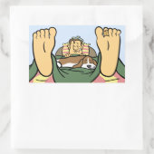 病気の友達の漫画を癒す感動のバスセット 長方形シール (バッグ)