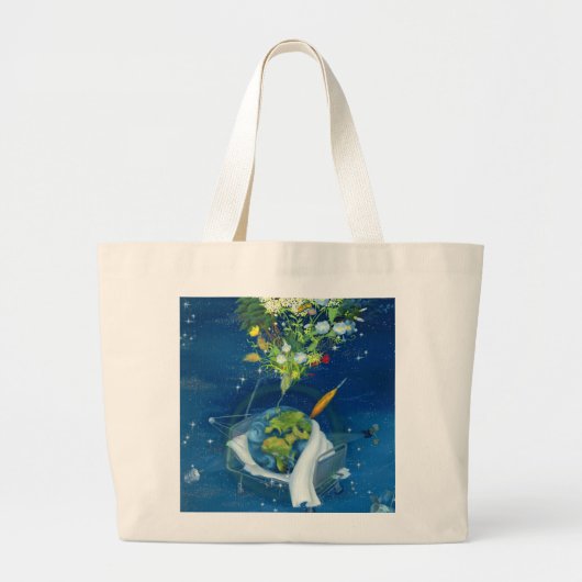 病気の地球2008年 ラージトートバッグ (正面)