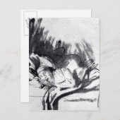 病気の女性がベッドに入ってるかもサスキア ポストカード (正面/裏面)