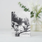 病気の女性がベッドに入ってるかもサスキア ポストカード (スタンド正面)