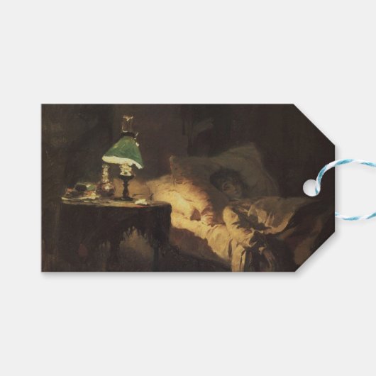 病気の女性(Vasily Polenov著) ギフトタグ (正面(横))