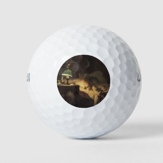 病気の女性（Vasily Polenov著） ゴルフボール (正面)