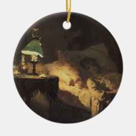 病気の女性（Vasily Polenov著） セラミックオーナメント