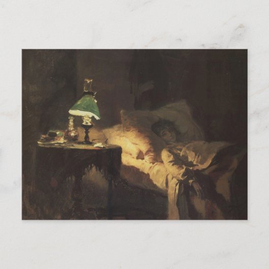 病気の女性（Vasily Polenov著） ポストカード (正面)