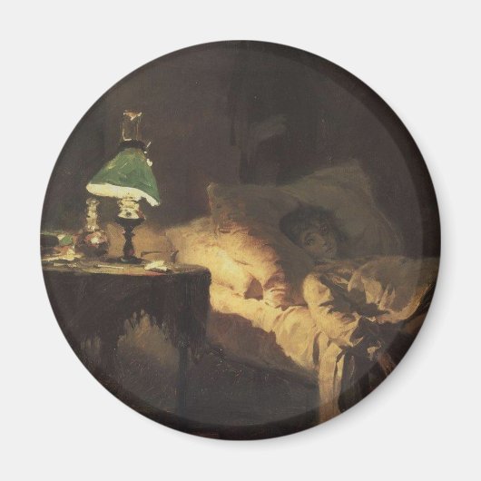 病気の女性（Vasily Polenov著） マグネット (正面)