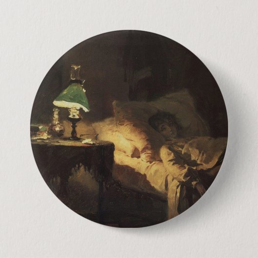 病気の女性（Vasily Polenov著） 缶バッジ (正面)