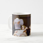 病気の子供のために気になっている尼僧 コーヒーマグカップ (正面左)