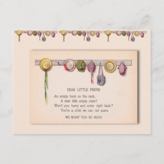 病気の子供のために、学校からの挨拶 ポストカード (正面)