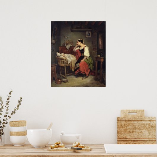 病気の子供 ポスター (キッチン)