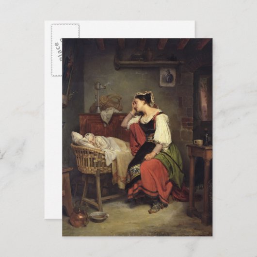 病気の子供 ポストカード (正面/裏面)