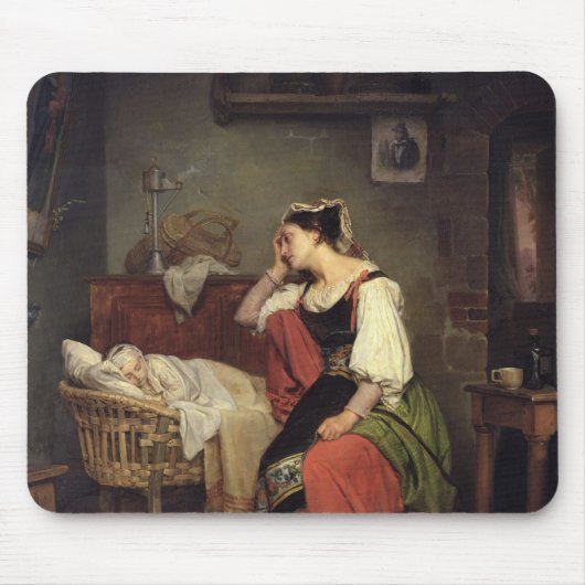 病気の子供 マウスパッド (正面)