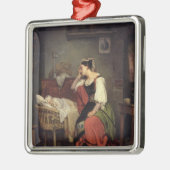 病気の子供 メタルオーナメント (左)