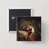 病気の子供 缶バッジ (正面&裏面)