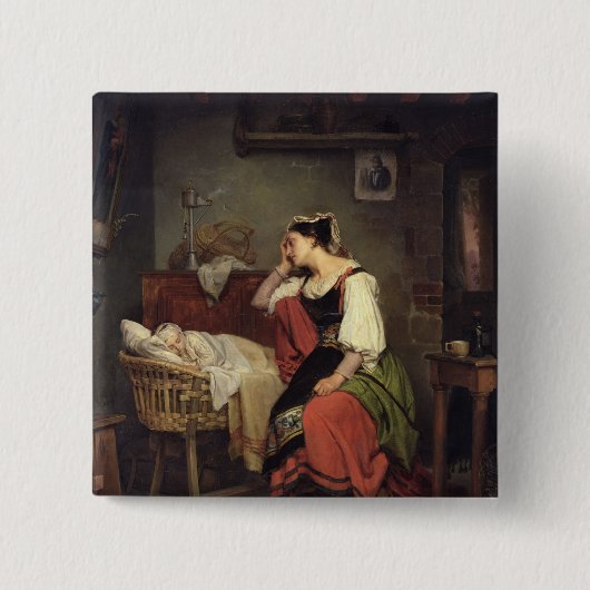 病気の子供 缶バッジ (正面)