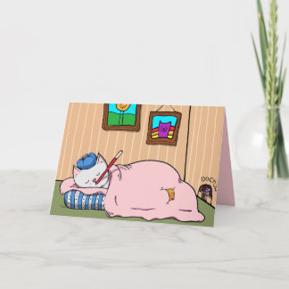 病気の子猫ちゃん、早く回復してねのカード サンキューカード