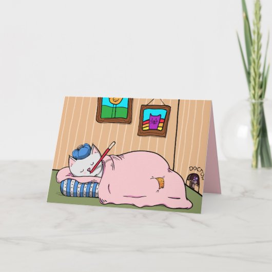 病気の子猫ちゃん、早く回復してねのカード サンキューカード (正面)