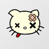 病気の子猫 ウィンドウサイン (シート)