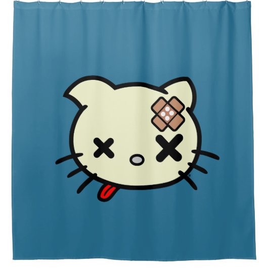 病気の子猫 シャワーカーテン (正面)