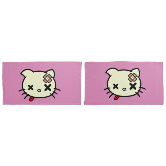病気の子猫 枕カバー (正面-セット)