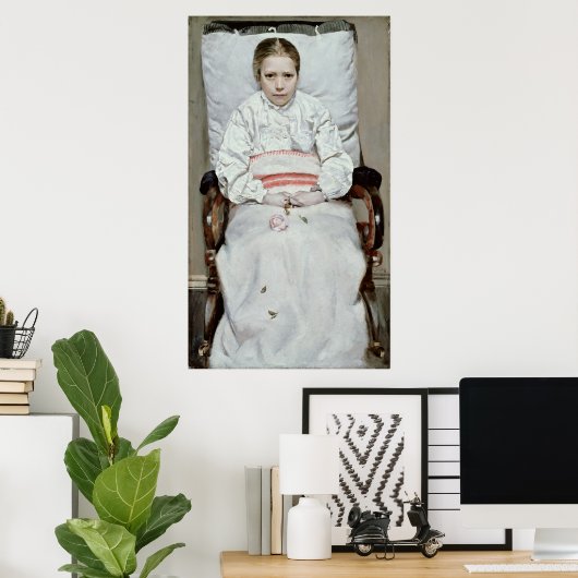 病気の少女 ポスター (ホームオフィス)