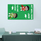 病気の少年すごいの英雄が元気になる 横断幕 (トレードショー)