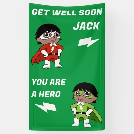 病気の少年すごいの英雄が元気になる 横断幕 (縦)