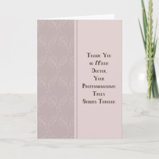 病気の患者のカード気にを医師に感謝 カード (正面)