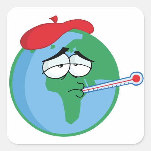 病気の惑星 スクエアシール (正面)