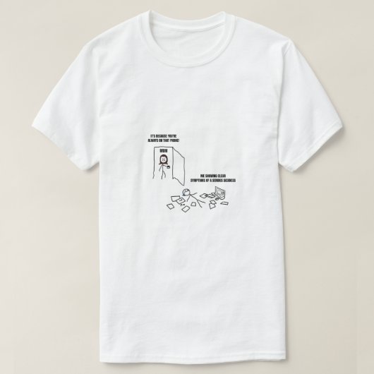 病気の澄ん症状を示す Tシャツ (デザイン正面)