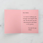 病気の診断のための共感とサポートカード サンキューカード (内部)