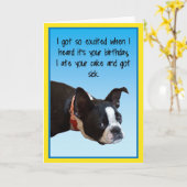 病気の誕生日ボストン カード (黄色い花)