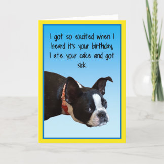 病気の誕生日ボストン カード