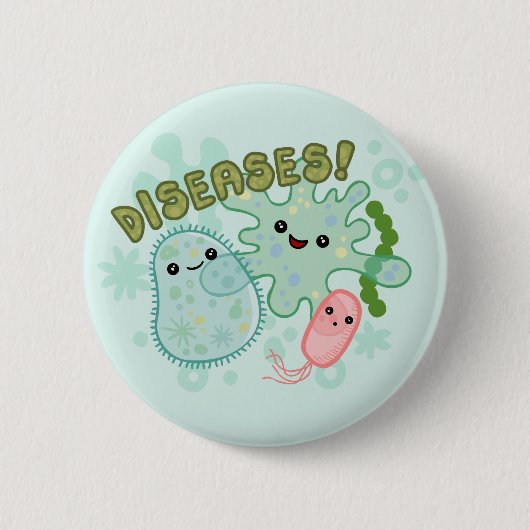 病気ボタン 缶バッジ (正面)