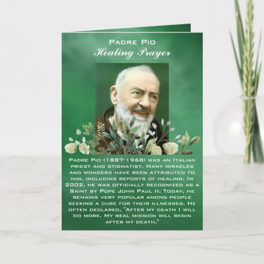 病気回復カード用の強力な祈りの言葉 カード (正面)