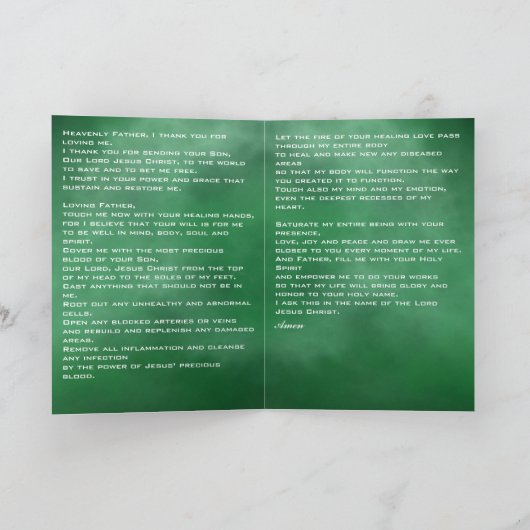 病気回復カード用の強力な祈りの言葉 カード (内部)
