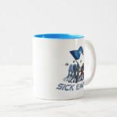 病気帝国-運命の旗のマグ1 (白の色) ツートーンマグカップ (正面右)