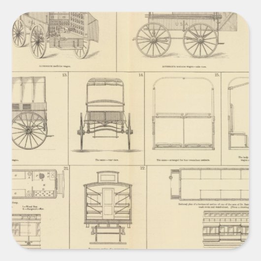 病気気にで負傷した スクエアシール (正面)