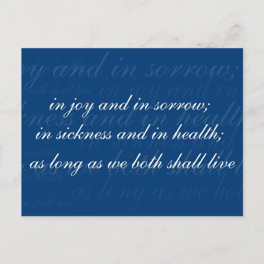 病気結婚の青の誓い ポストカード (正面)