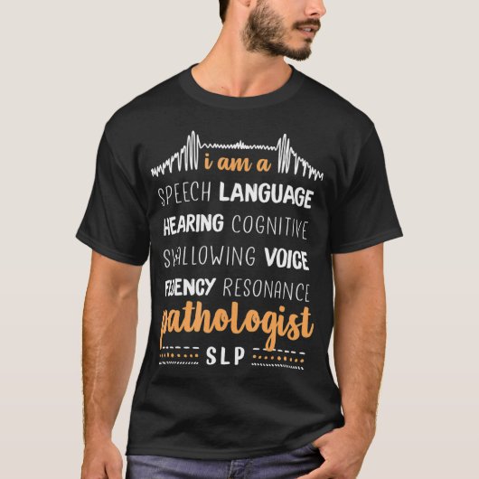 病理医の言語病理医おもしろい Tシャツ (正面)