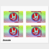 病理医スクエアASLラブロゴ 長方形シール (シート)