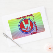 病理医スクエアASLラブロゴ 長方形シール (封筒)