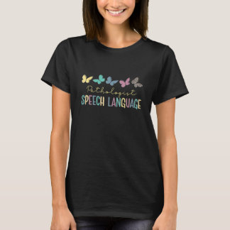 病理医SLPレトロバタフライスピーチセラピー Tシャツ