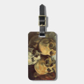 病的な不気味なスカルヴィンテージハロウィーン ラゲッジタグ (正面縦)