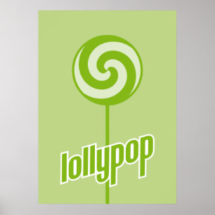 病身の甘い緑のlollypop ポスター