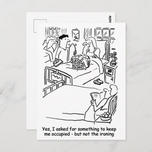 病院では男がアイロンをかけて妻になる ポストカード (正面/裏面)