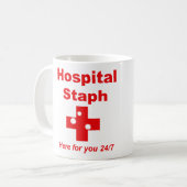 病院のぶどう球菌(赤く及び白い) コーヒーマグカップ (正面左)