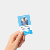 病院のパーソナライズされた社員のロゴと写真 バッジ (手持ち)